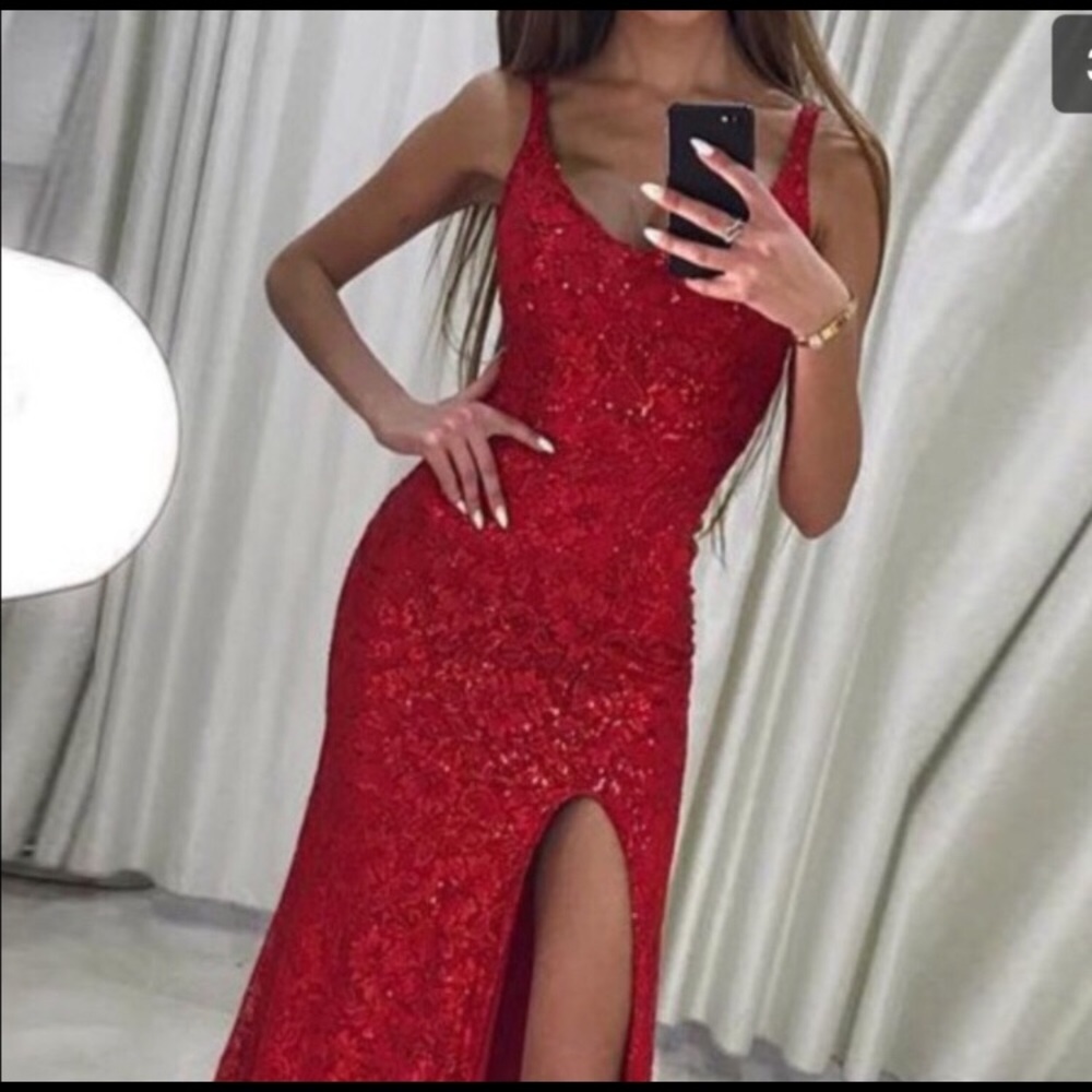 Red Floral Formal/Prom Dress